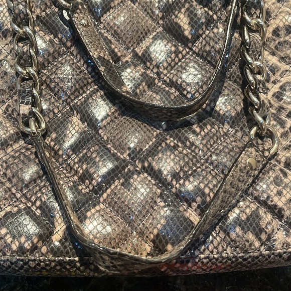 KATE SPADE Gold Coast Maryanne quilted snake print chain strap handbag purse - Picture 8 of 8